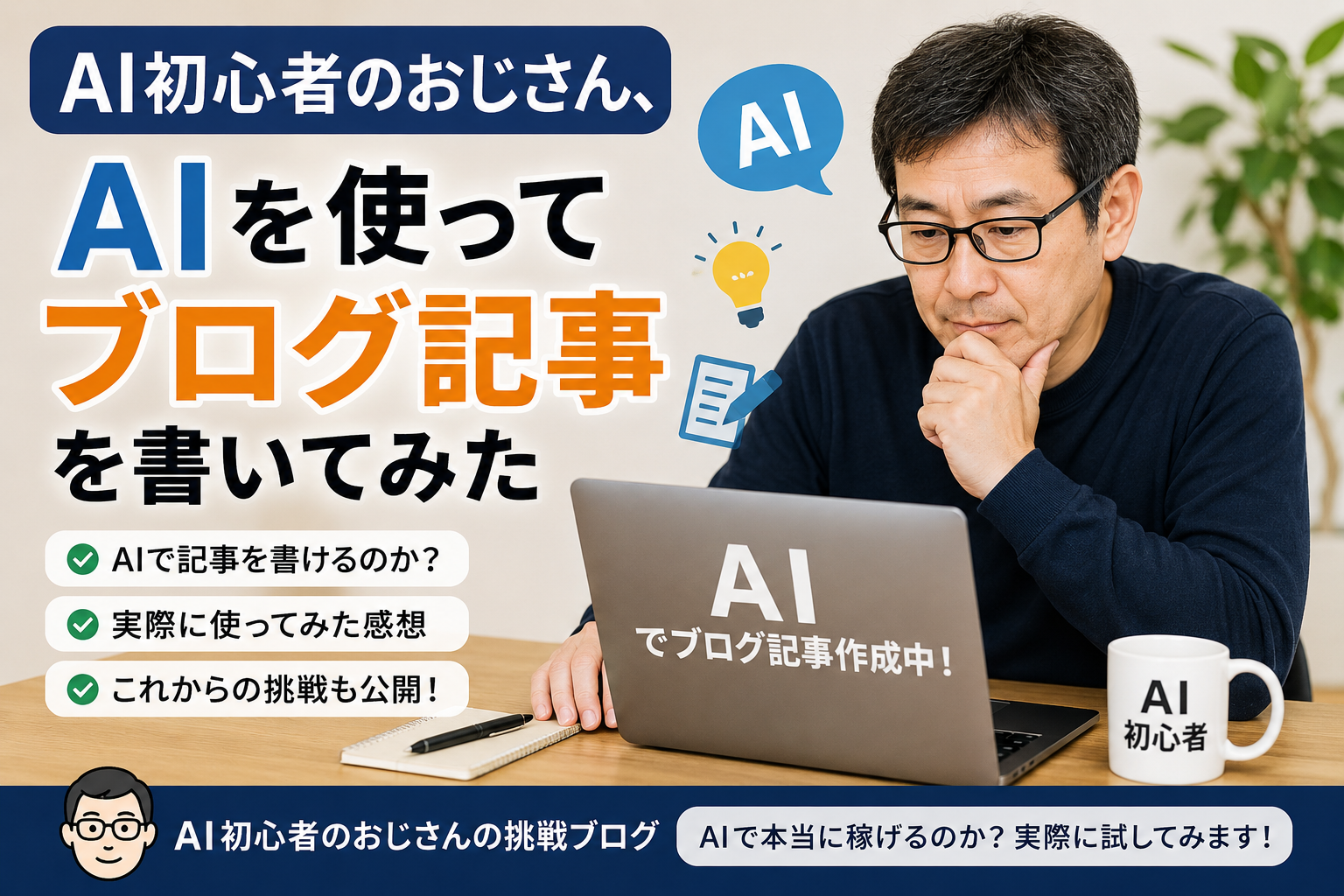 AI初心者のおじさん、AIを使ってブログ記事を書いてみた
