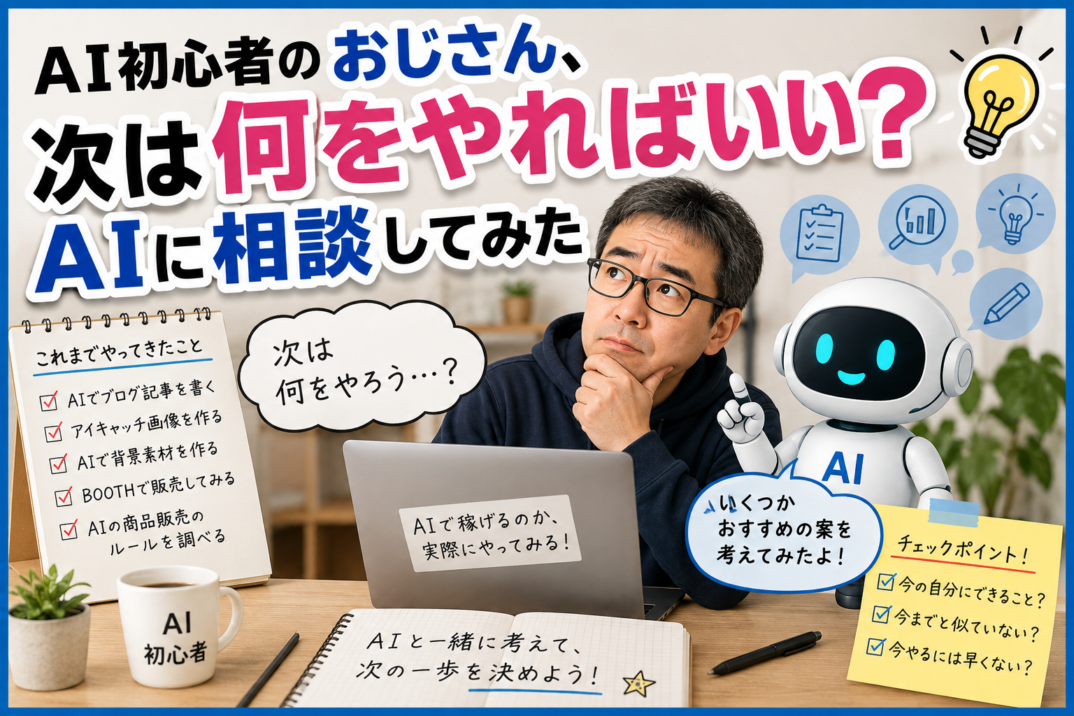 AI初心者のおじさん、次は何をやればいい?AIに相談してみた