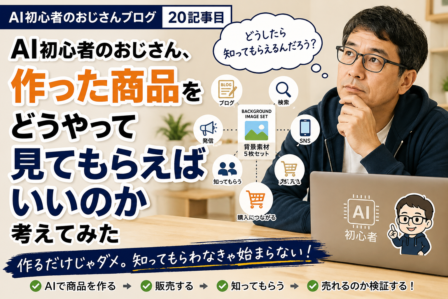 AI初心者のおじさん、作った商品をどうやって見てもらえばいいのか考えてみた