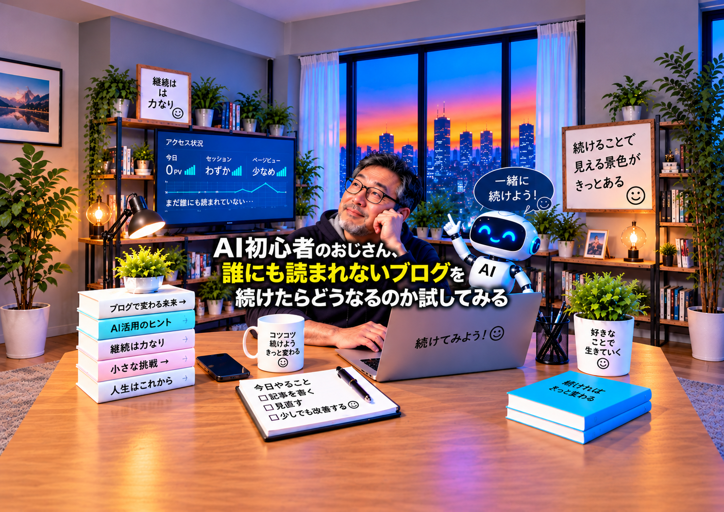 AI初心者のおじさん、誰にも読まれないブログを続けたらどうなるのか試してみる